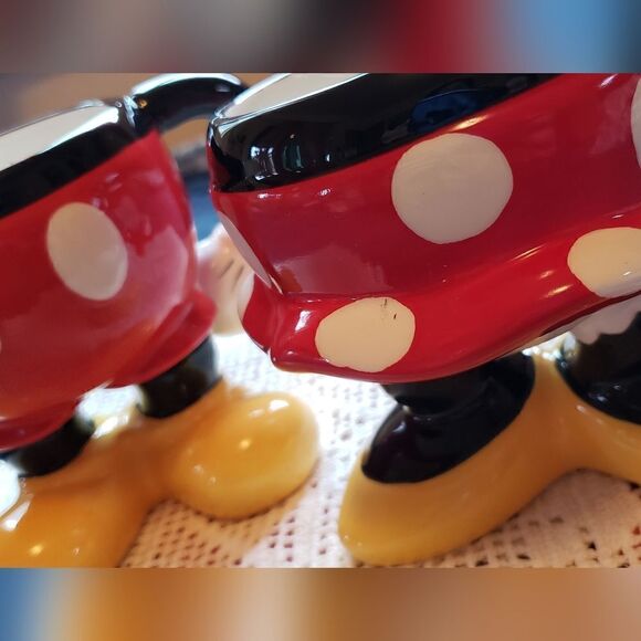 DISNEY PARKS Mickey & Minnie His Hers Ceramic Coffee Mug Cup Soup Bowl Duo Set - Picture 1 of 8